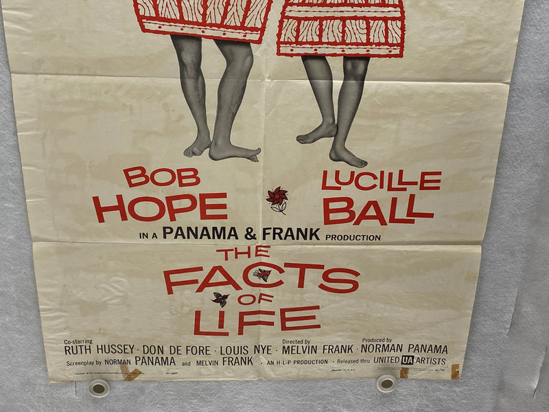 1960 The Facts of Life 1SH Movie Poster 27x41 Bob Hope Lucille Ball Ruth Hussey   - TvMovieCards.com