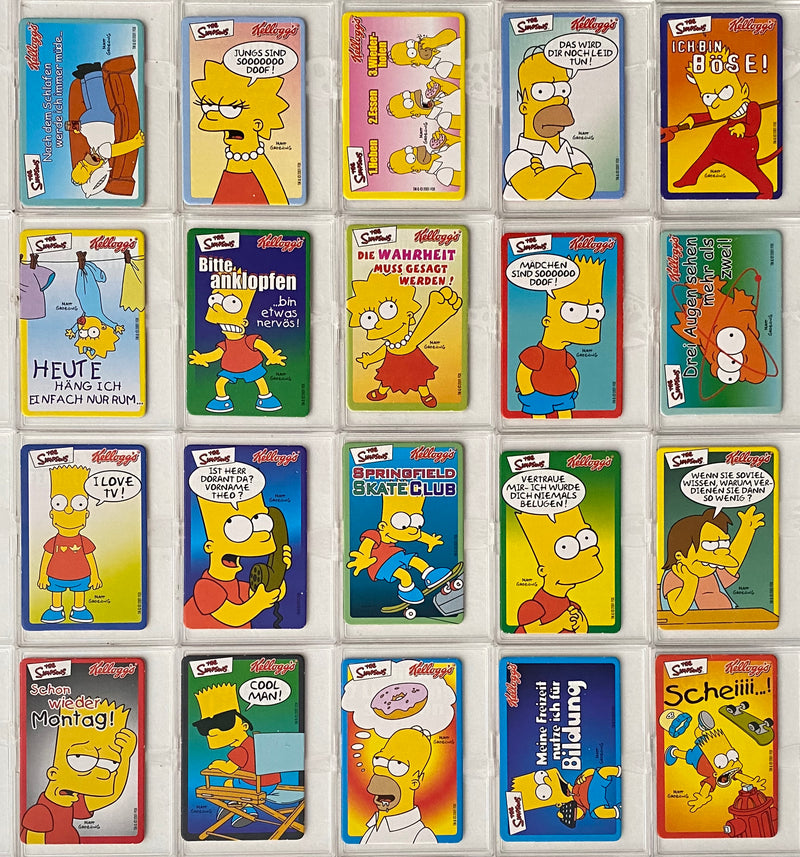 2001 The Simpsons Trading Card Set German Kelloggs Promo Sticker Set of 20   - TvMovieCards.com