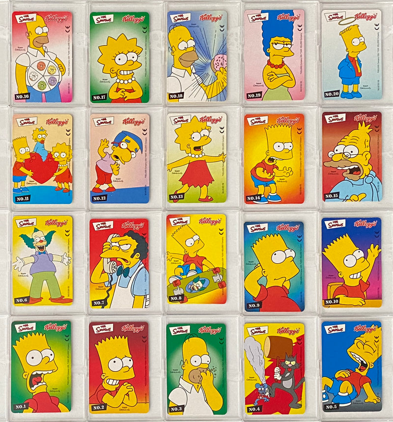 2001 The Simpsons Trading Card Set German Kelloggs Promo Sticker Set of 20   - TvMovieCards.com