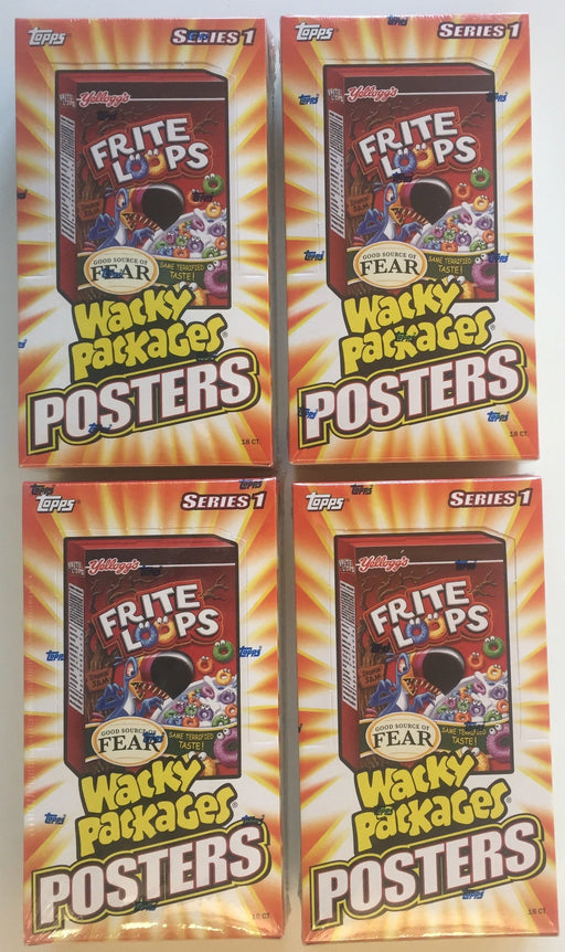 4 Wacky Packages Series 1 Posters Card Box 4 Sealed Boxes 18 Packs Topps 2012   - TvMovieCards.com