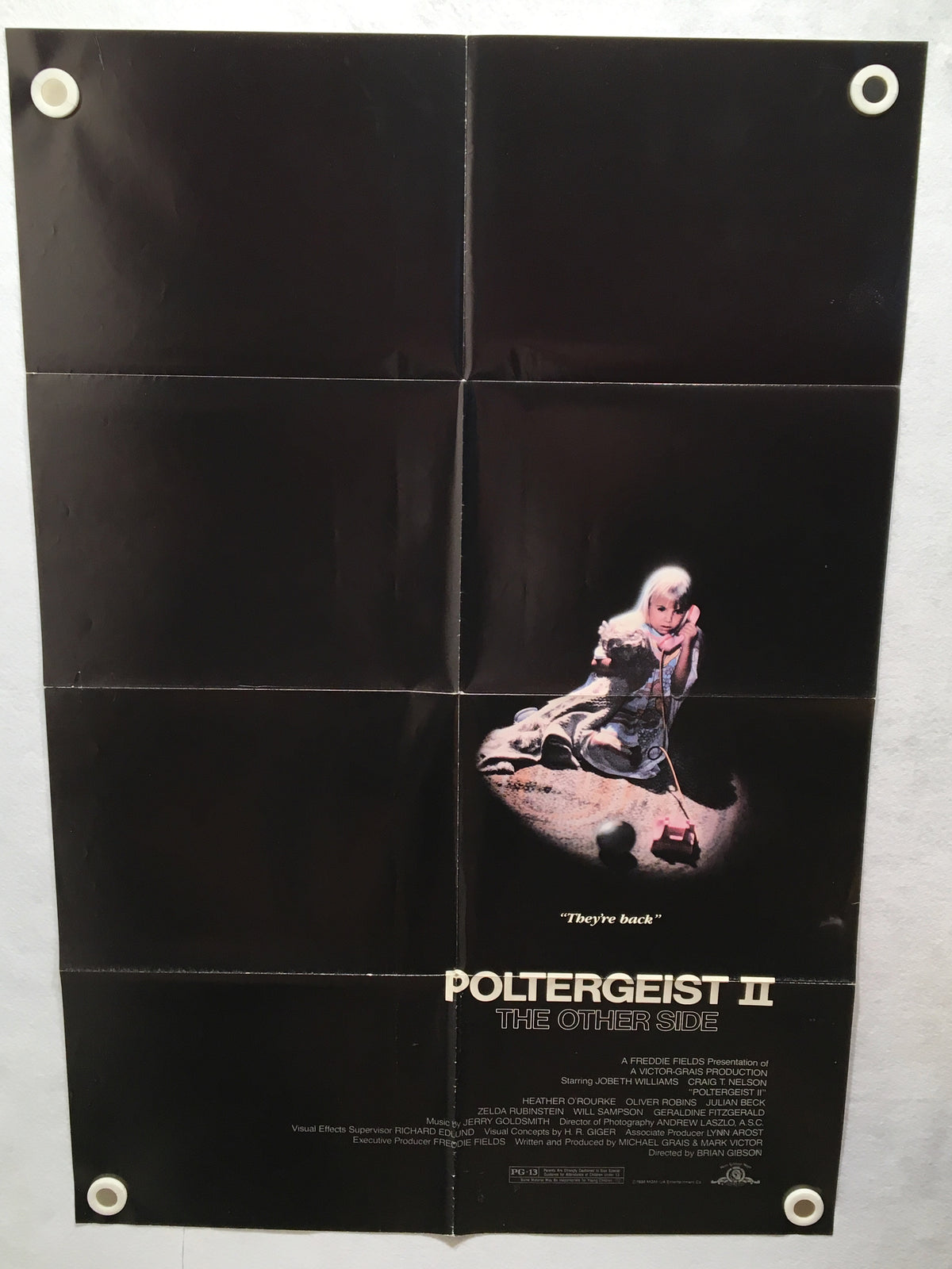 1986 Poltergeist II Original 1SH Movie Poster 27 x 41 JoBeth