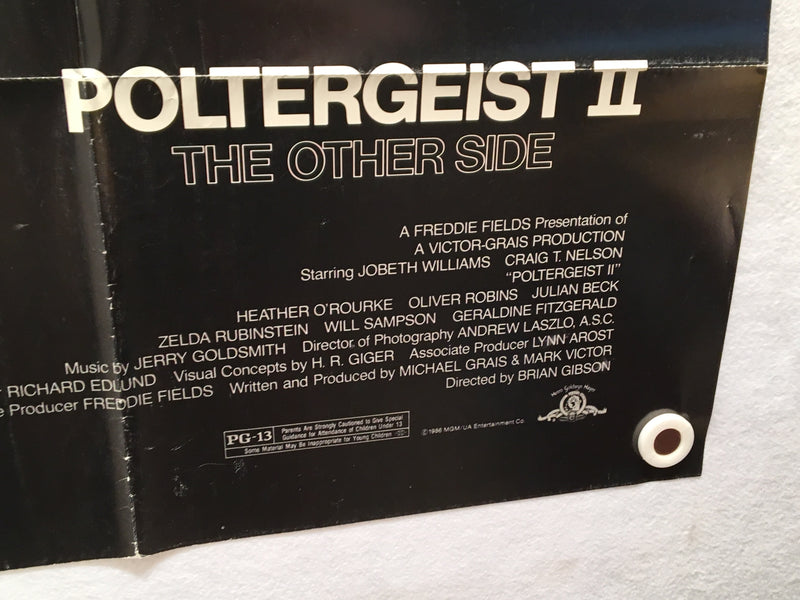 1986 Poltergeist II Original 1SH Movie Poster 27 x 41 JoBeth Williams   - TvMovieCards.com