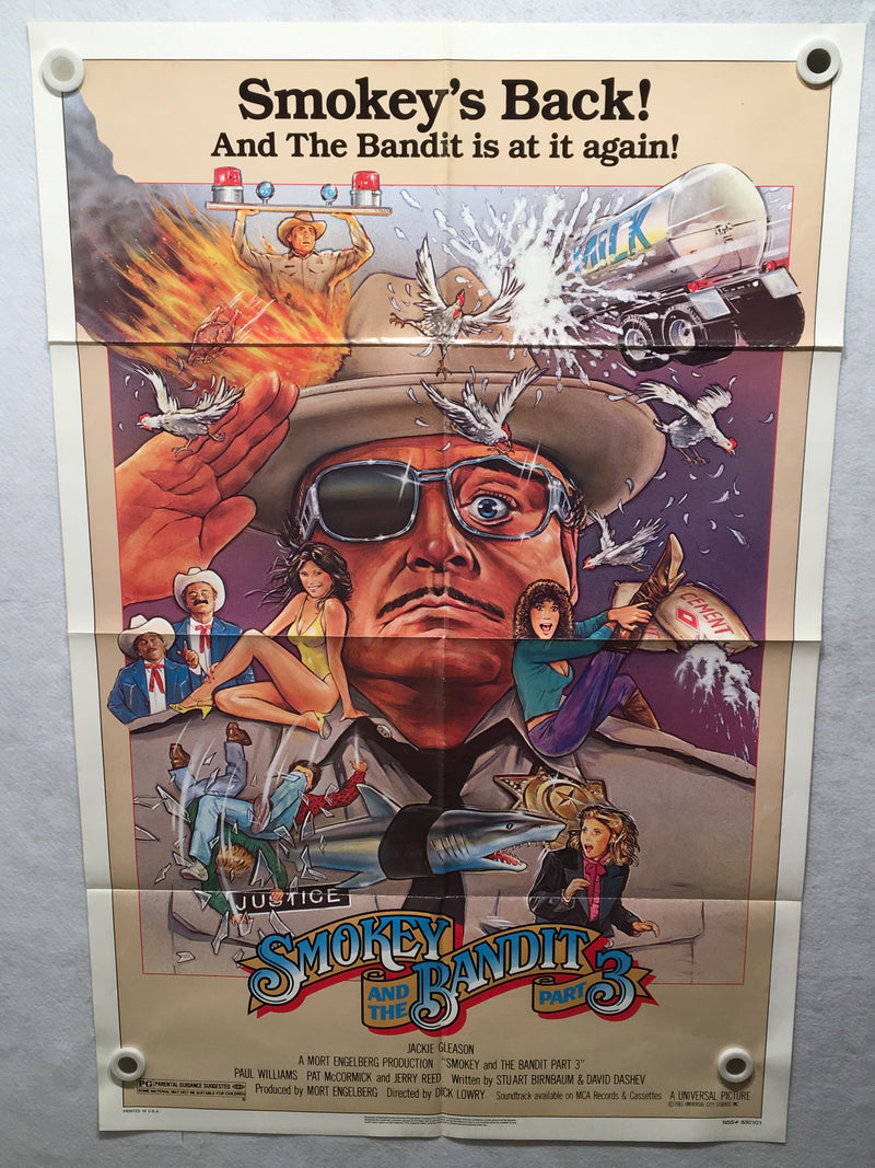1983 Smokey and the Bandit 3 Original 1SH Movie Poster 27 x 41 Jackie Gleason   - TvMovieCards.com