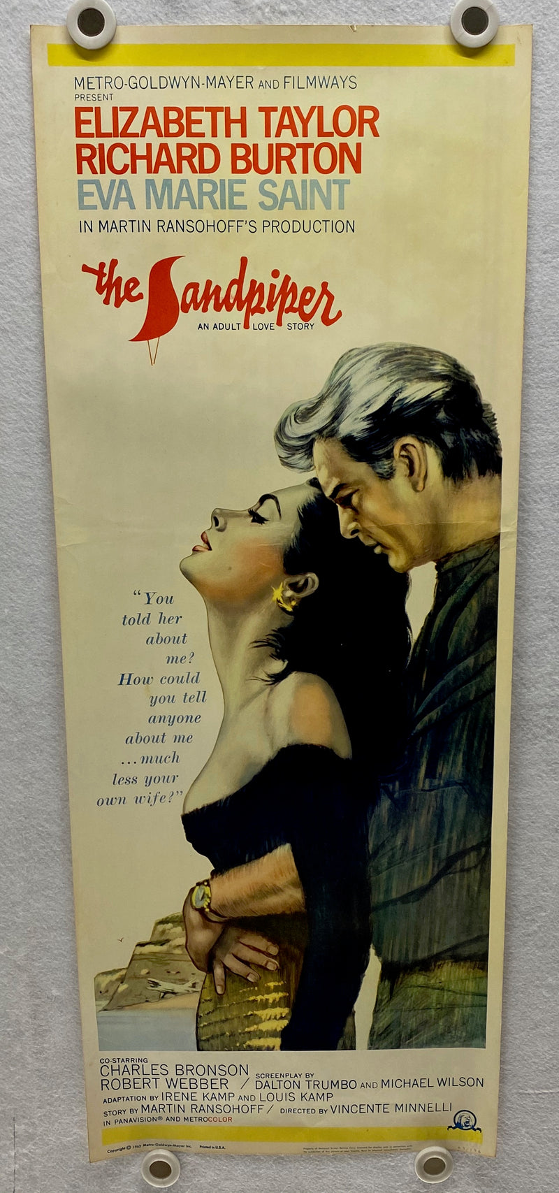 1965 The Sandpiper Insert Movie Poster 14 x 36 Elizabeth Taylor, Richard Burton   - TvMovieCards.com