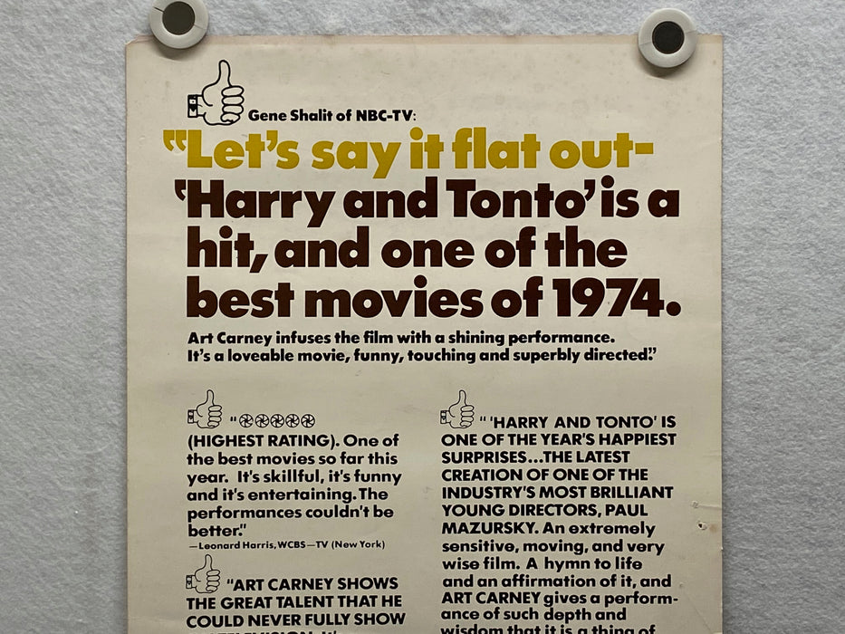 1974 Harry & Tonto Insert Movie Poster 14 x 36 Art Carney, Ellen Burstyn   - TvMovieCards.com