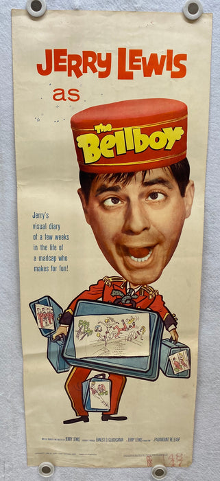 1960 The Bellboy Insert Movie Poster 14 x 36 Jerry Lewis, Alex Gerry, Bob Clayto   - TvMovieCards.com