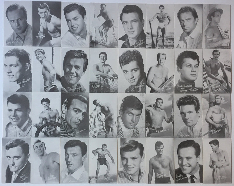 Actors Cards Collection Vintage Male Film Movie Stars Exhibit Card Set 32 Cards 1960's/70's ...