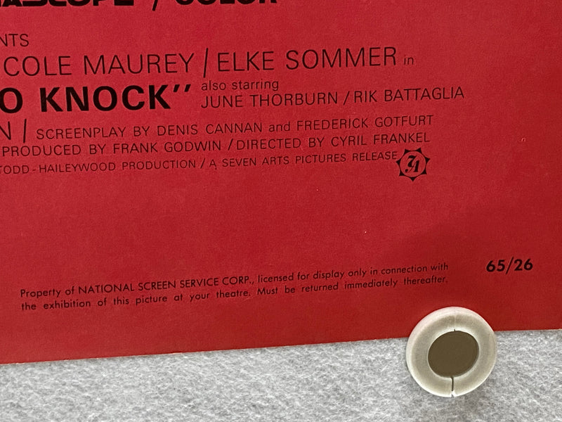 1961 Why Bother To Knock Insert Movie Poster 14 x 36 Richard Todd Nicole Maurey   - TvMovieCards.com