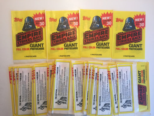 25 Empire Strikes Back Giant Photocards EMPTY Wrappers Mixed Lot Topps 1980   - TvMovieCards.com