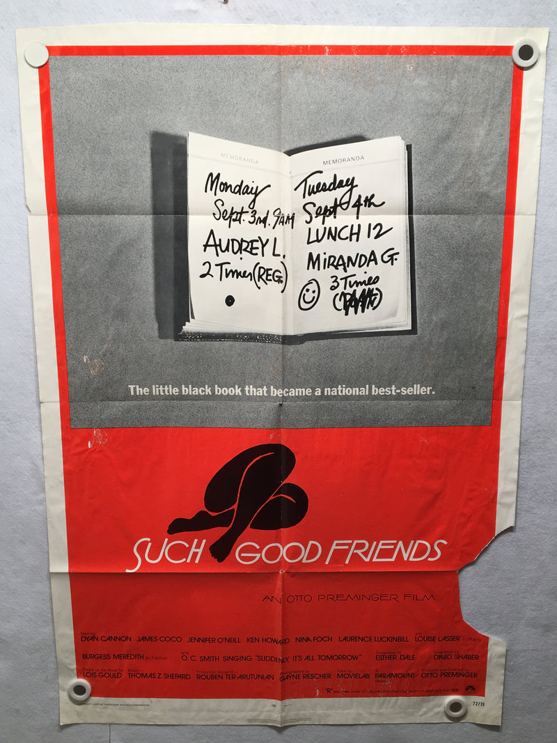 1971 Such Good Friends Original 1SH Movie Poster 27 x 41 Dyan Cannon James Coco   - TvMovieCards.com