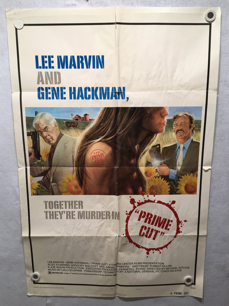 1972 Prime Cut Original 1SH Movie Poster 27 x 41  Lee Marvin Gene Hackman   - TvMovieCards.com