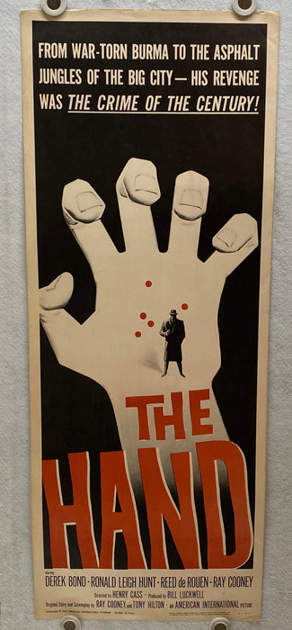 1960 The Hand Insert Movie Poster 14 x 36 Derek Bond, Ronald Leigh-Hunt   - TvMovieCards.com