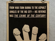 1960 The Hand Insert Movie Poster 14 x 36 Derek Bond, Ronald Leigh-Hunt   - TvMovieCards.com