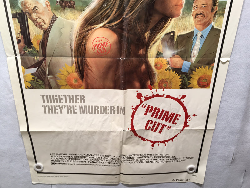 1972 Prime Cut Original 1SH Movie Poster 27 x 41  Lee Marvin Gene Hackman   - TvMovieCards.com