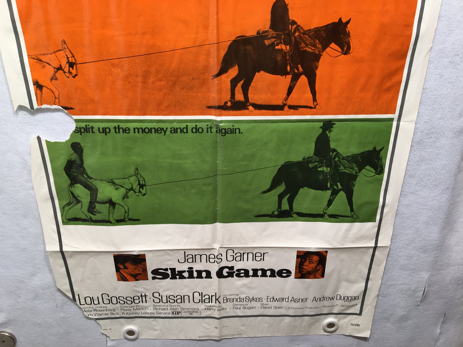 1971 Skin Games Original 1SH Movie Poster 27 x 41 James Garner Louis Gossett Jr   - TvMovieCards.com