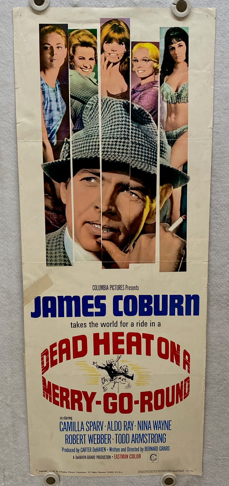 1966 Dead Heat on a Merry-Go-Round Insert Movie Poster 14 x 36 James Coburn   - TvMovieCards.com