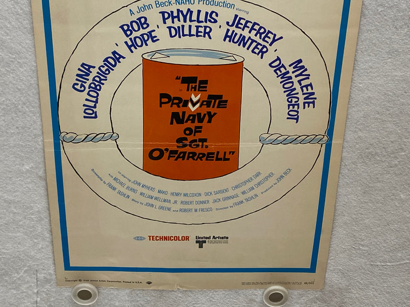 1968 The Private Navy of Sgt. O'Farrell Insert Movie Poster 14 x 36 Bob Hope   - TvMovieCards.com