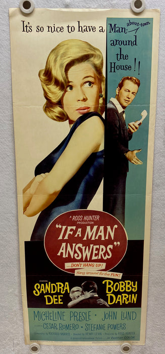 1962 If a Man Answers Insert Movie Poster 14 x 36 Sandra Dee, Bobby Darin   - TvMovieCards.com