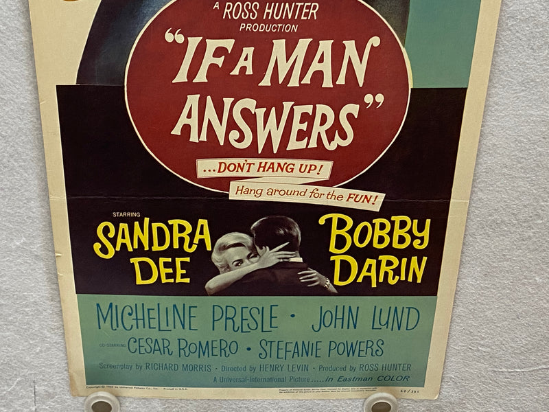 1962 If a Man Answers Insert Movie Poster 14 x 36 Sandra Dee, Bobby Darin   - TvMovieCards.com