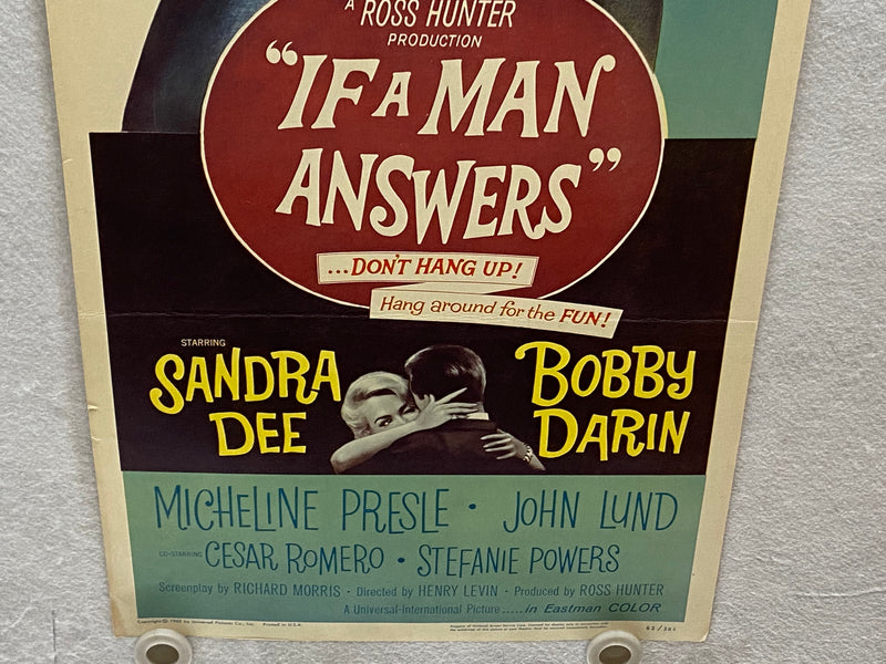 1962 If a Man Answers Insert Movie Poster 14 x 36 Sandra Dee, Bobby Darin   - TvMovieCards.com