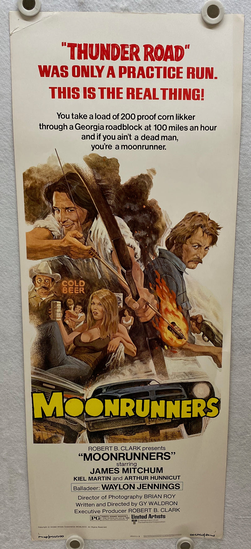 1975 Moonrunners Insert Movie Poster 14 x 36 James Mitchum, Kiel Martin   - TvMovieCards.com