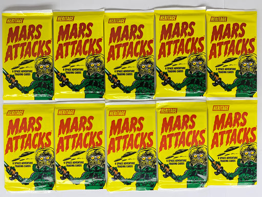 Mars Attacks Topps Heritage Attack From Space Card Pack Lot 10 Sealed Packs   - TvMovieCards.com