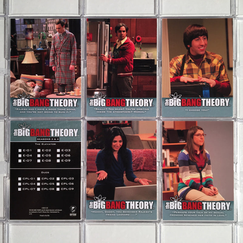 Big Bang Theory Seasons 3 & 4 Base Card Set 68 Cards   - TvMovieCards.com