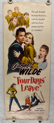 1950 Four Days Leave Insert Movie Poster 14x36 Cornel Wilde, Josette Day   - TvMovieCards.com
