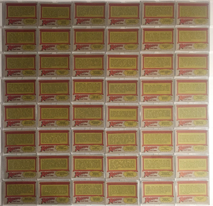 Indiana Jones Raiders of the Lost Ark 1981 Vintage Card Set 88 Cards Topps   - TvMovieCards.com