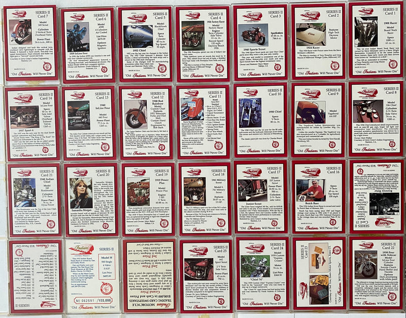Indian Motorcycles - Series II Factory Trading Card Set 25 Cards & Indian Bandan   - TvMovieCards.com