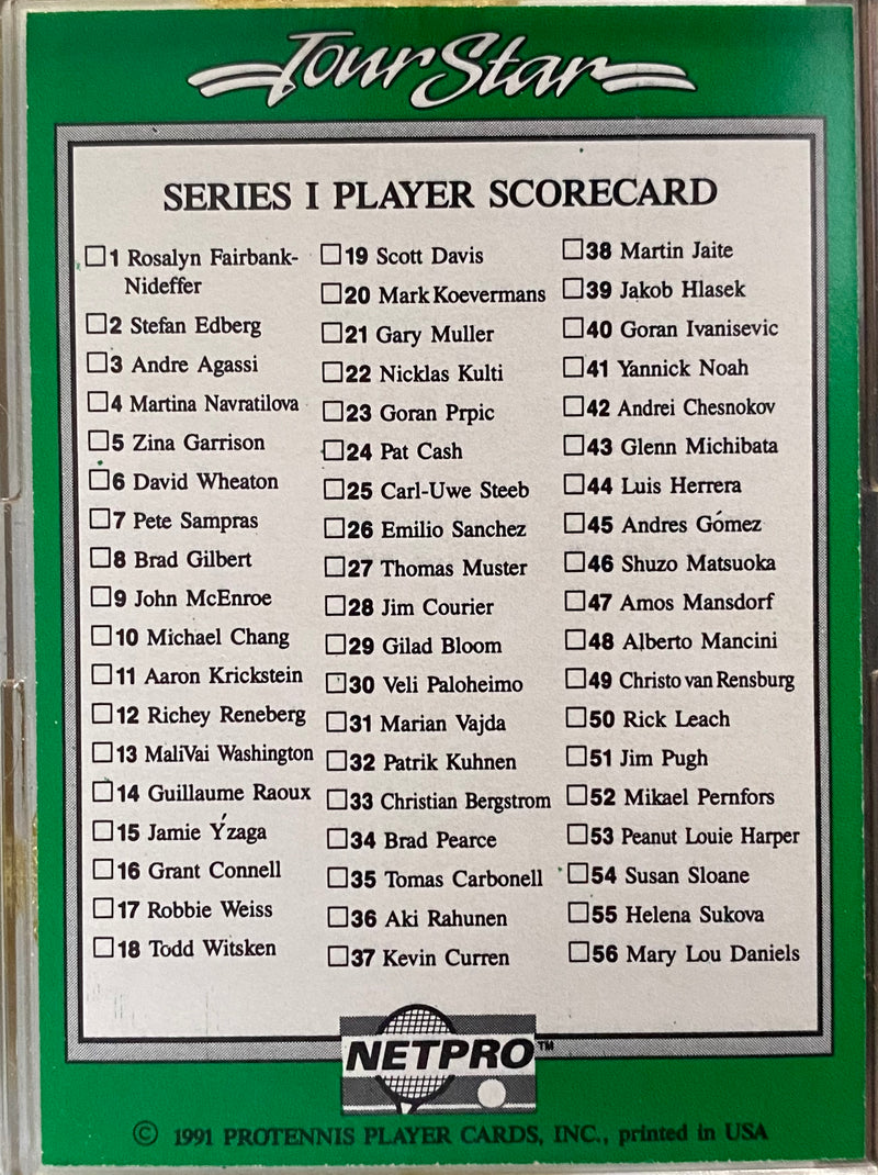 1993 Tour Stars Series 1 Tennis Factory Trading Card Set 99 Cards Netpro   - TvMovieCards.com