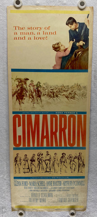1960 Cimarron Insert Movie Poster 14x36  Glenn Ford, Maria Schell, Anne Baxter   - TvMovieCards.com