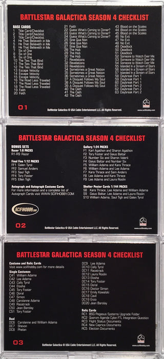Battlestar Galactica Season Four Base Card Set 63 Cards   - TvMovieCards.com