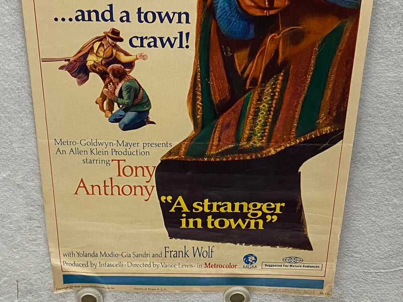 1967 A Stranger in Town Insert Movie Poster 14 x 36 Tony Anthony, Jolanda Modio   - TvMovieCards.com