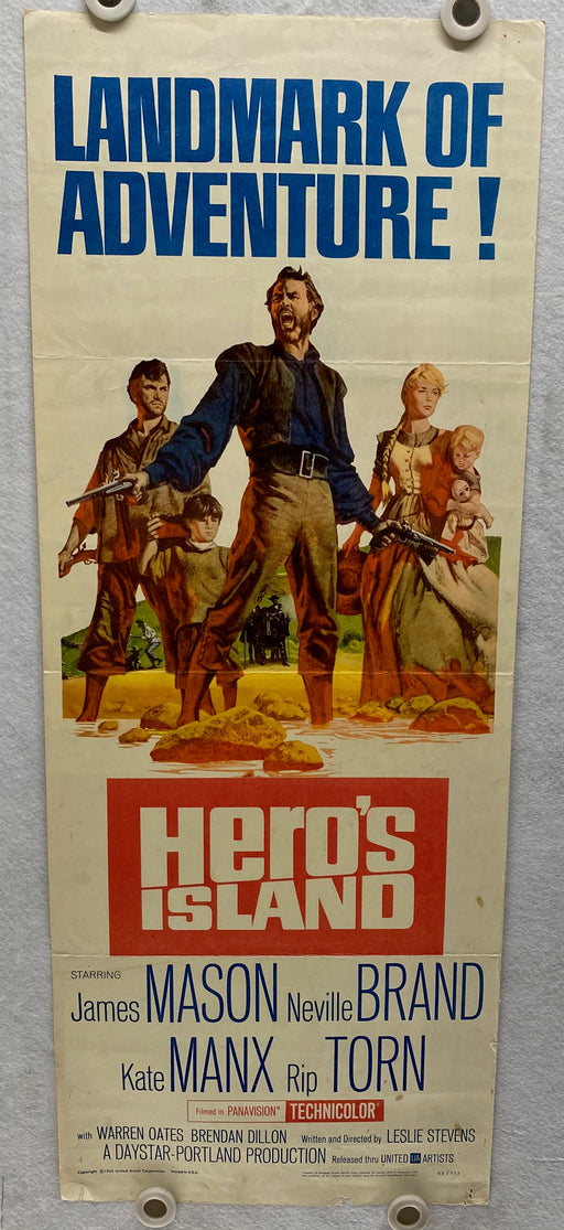 1962 Hero's Island Insert Movie Poster 14 x 36 James Mason, Neville Brand, Kate   - TvMovieCards.com