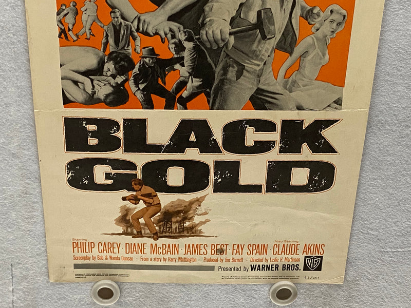 1962 Black Gold Insert Movie Poster 14 x 36 Philip Carey, Diane McBain, James Be   - TvMovieCards.com