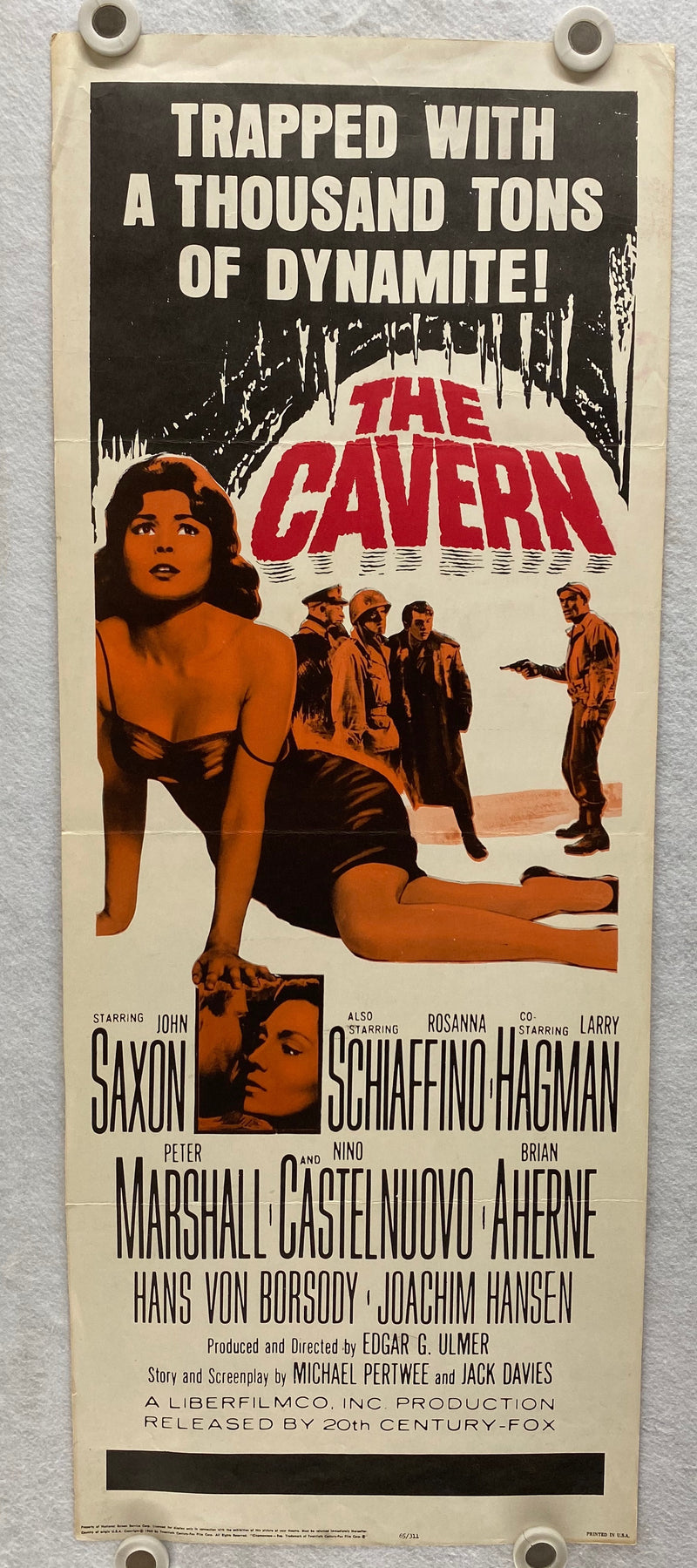 1965 The Cavern Insert Movie Poster 14 x 36 John Saxon, Rosanna Schiaffino   - TvMovieCards.com