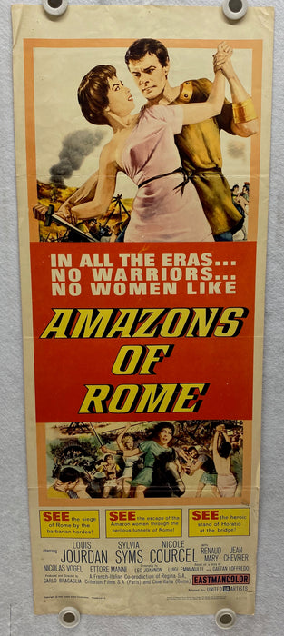 1961 Amazons of Rome Insert Movie Poster 14 x 36  Louis Jourdan, Sylvia Syms   - TvMovieCards.com