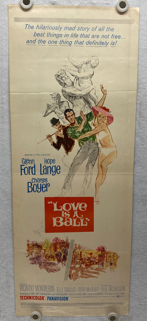 1963 Love is a Ball Insert Movie Poster 14 x 36 Glenn Ford, Hope Lange   - TvMovieCards.com