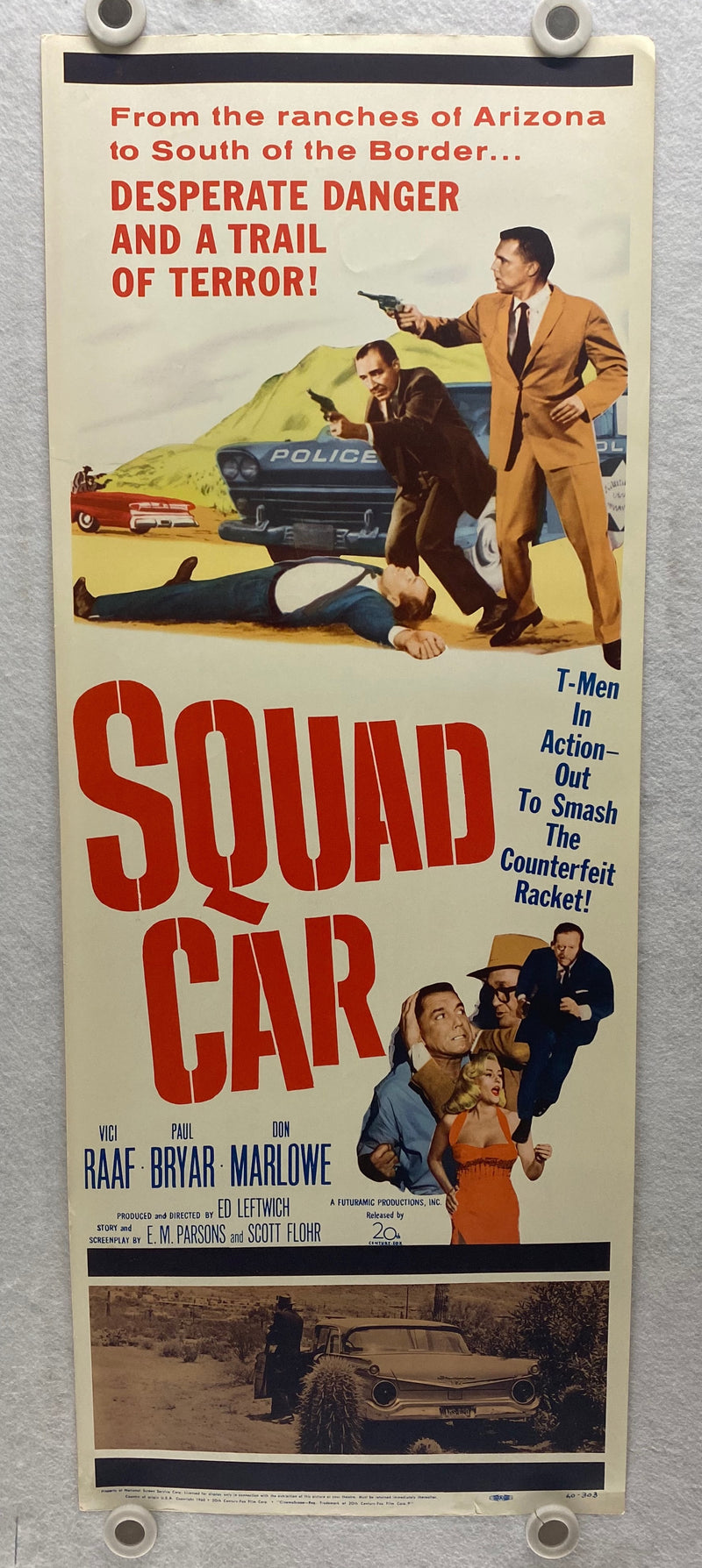 1960 Squad Car Insert Movie Poster 14 x 36 Vici Raaf, Paul Bryar, Don Marlowe   - TvMovieCards.com