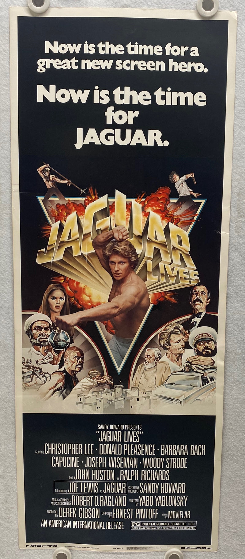1979 Jaguar Lives! Insert Movie Poster 14 x 36 Joe Lewis, Christopher Lee   - TvMovieCards.com