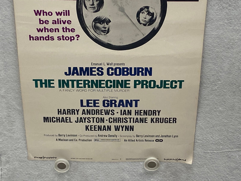 1974 The Internecine Project Insert Movie Poster 14 x 36 James Coburn, Lee Grant   - TvMovieCards.com
