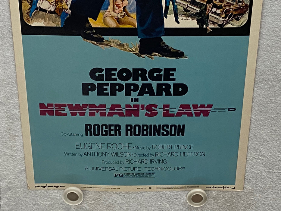 1974 Newman's Law Insert Movie Poster 14 x 36 George Peppard Roger Robinson   - TvMovieCards.com