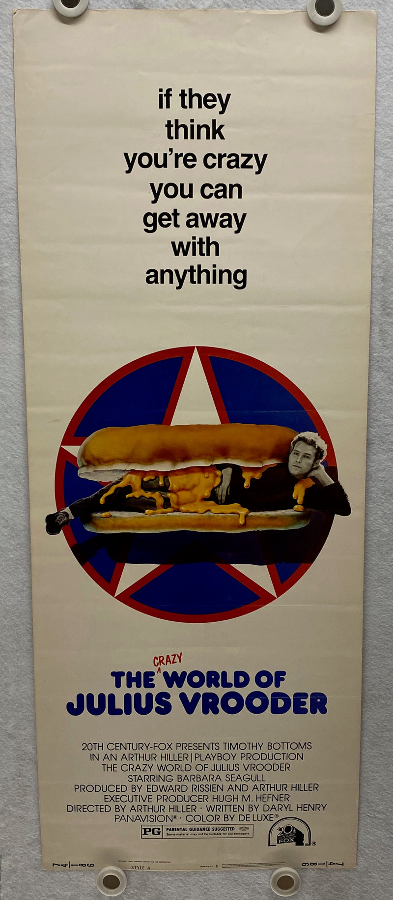 1974 The Crazy World of Julius Vrooder Insert Movie Poster 14x36 Timothy Bottoms   - TvMovieCards.com
