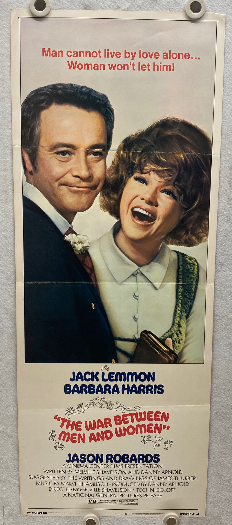 1972 The War Between Men and Women Insert Movie Poster 14x36 Jack Lemmon   - TvMovieCards.com