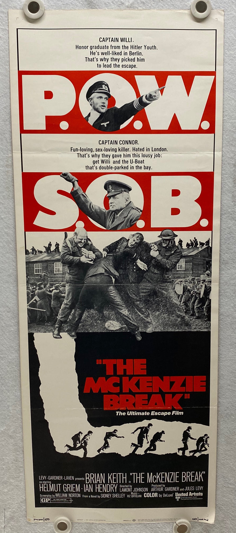 1970 The McKenzie Break Insert Movie Poster 14x36 Brian Keith, Helmut Griem   - TvMovieCards.com