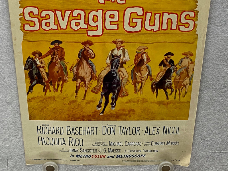 1962 The Savage Guns Insert Movie Poster 14x36 Richard Basehart, Paquita Rico   - TvMovieCards.com