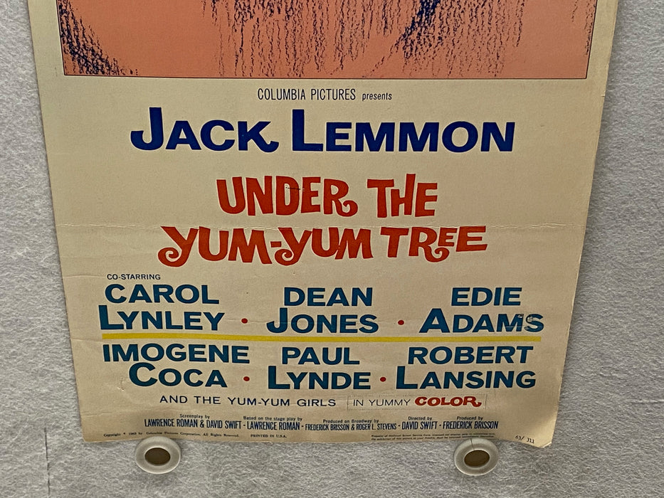 1963 Under the Yum Yum Tree Insert Movie Poster 14x36 Jack Lemmon, Carol Lynley   - TvMovieCards.com