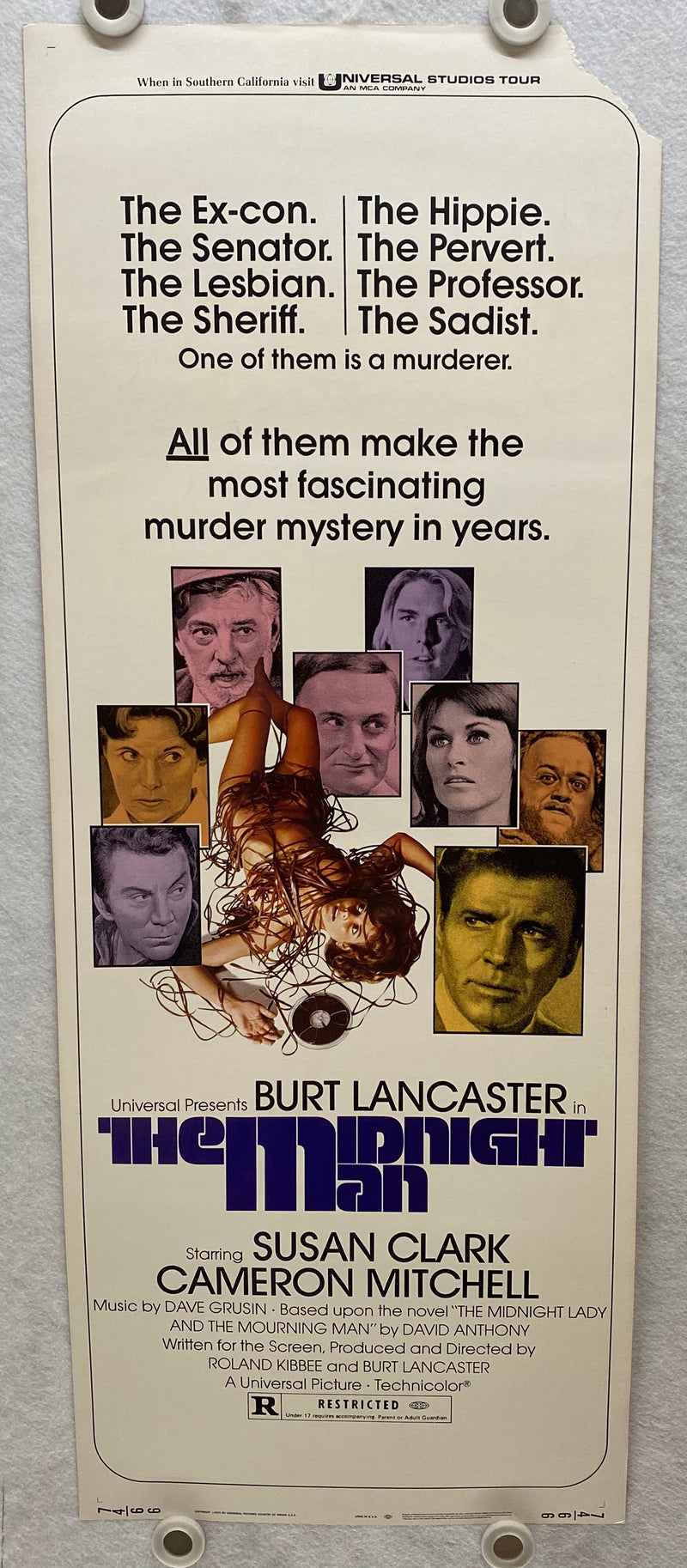 1974 The Midnight Man Insert Movie Poster 14x36 Burt Lancaster, Susan Clark   - TvMovieCards.com