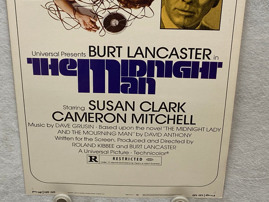 1974 The Midnight Man Insert Movie Poster 14x36 Burt Lancaster, Susan Clark   - TvMovieCards.com